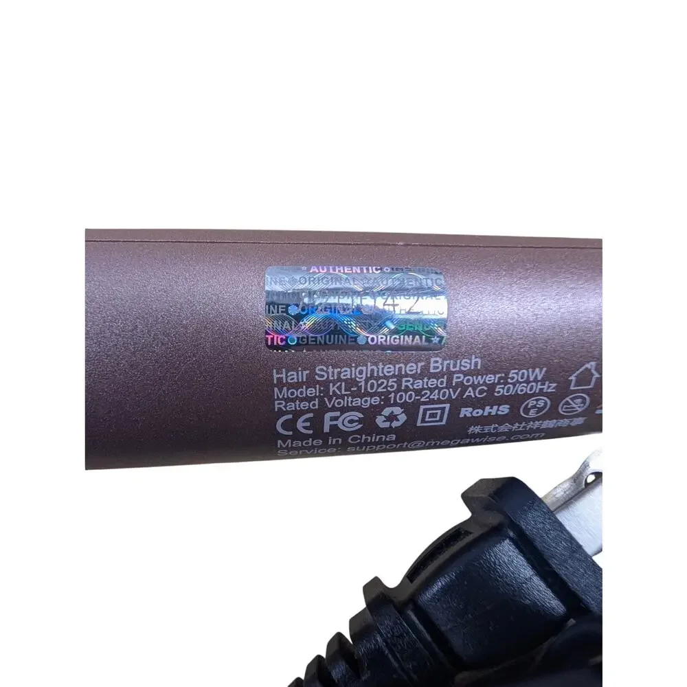 Megawise KL-1025 Pink Corded Electric Fast Heating Ionic Straightener Brush Used